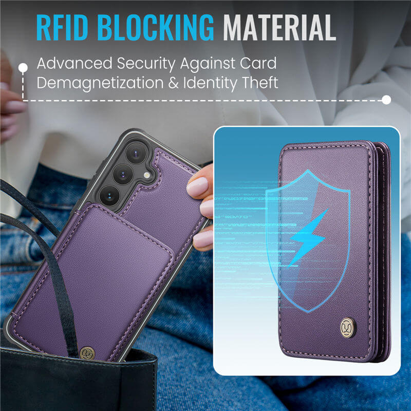 JEEHOOD Samsung Galaxy S23 FE Magnetic 2-in-1 Wallet Case
