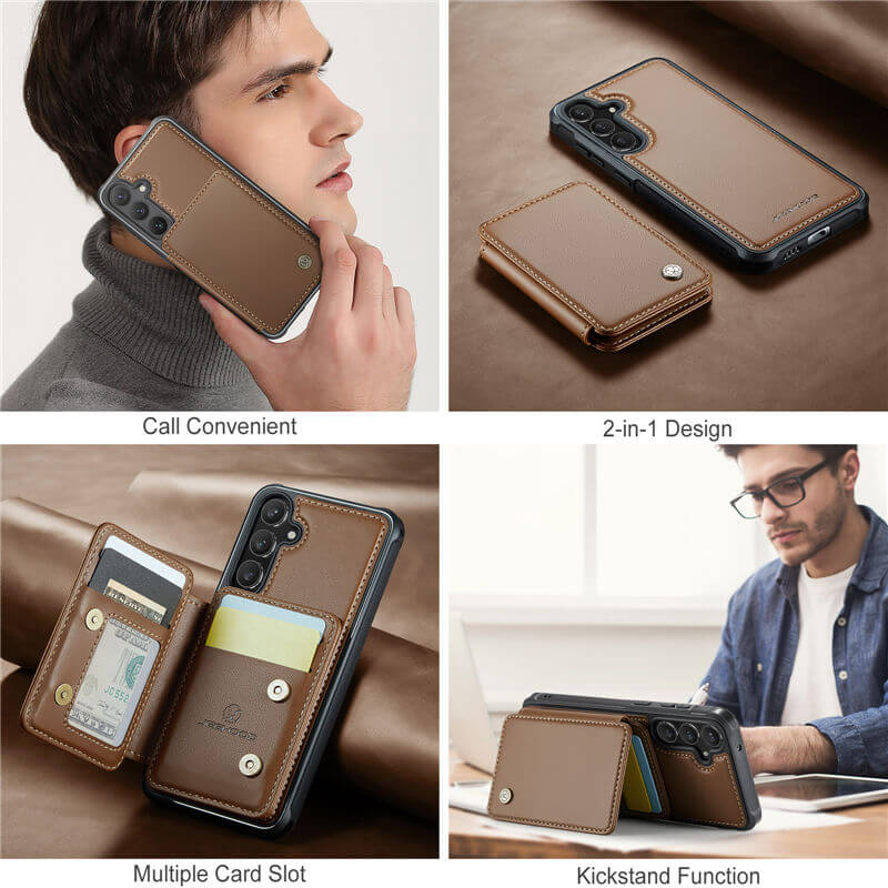 JEEHOOD Samsung Galaxy S23 FE Magnetic 2-in-1 Wallet Case