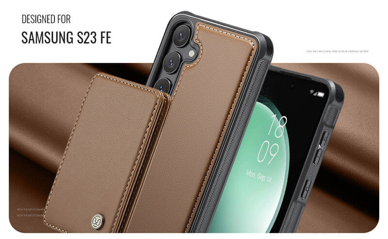 JEEHOOD Samsung Galaxy S23 FE Magnetic 2-in-1 Wallet RFID-blocking Case