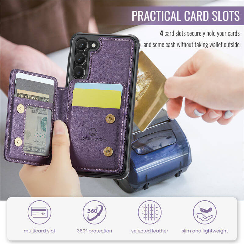 JEEHOOD Samsung Galaxy S23 Plus Magnetic 2-in-1 Wallet Case