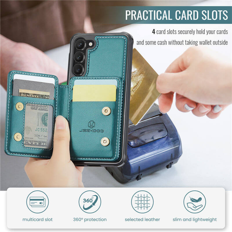 JEEHOOD Samsung Galaxy S23 Magnetic 2-in-1 Wallet RFID-blocking Case