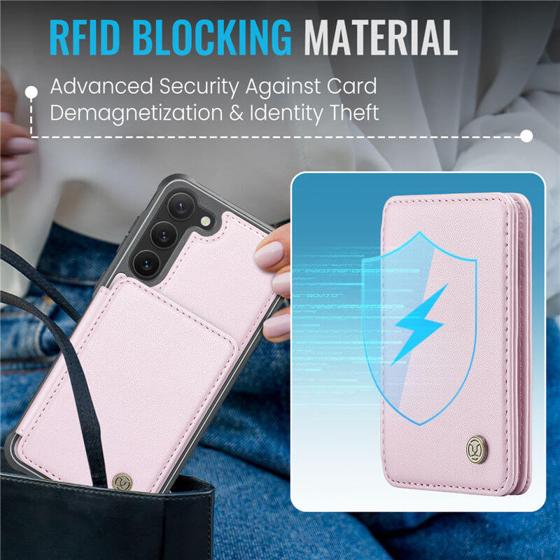 JEEHOOD Samsung Galaxy S23 Magnetic 2-in-1 Wallet RFID-blocking Case