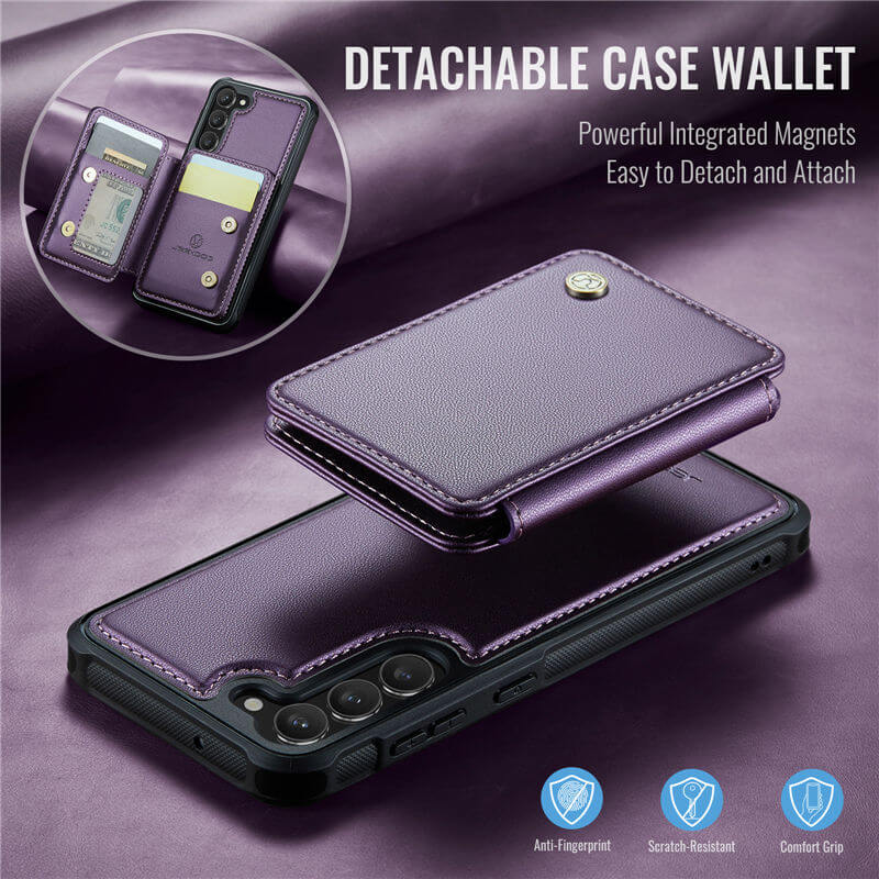 JEEHOOD Samsung Galaxy S23 Magnetic 2-in-1 Wallet RFID-blocking Case