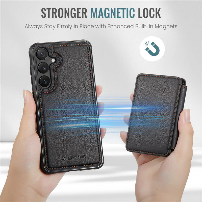 JEEHOOD Samsung Galaxy S24 Plus Magnetic 2-in-1 Wallet RFID-blocking Case