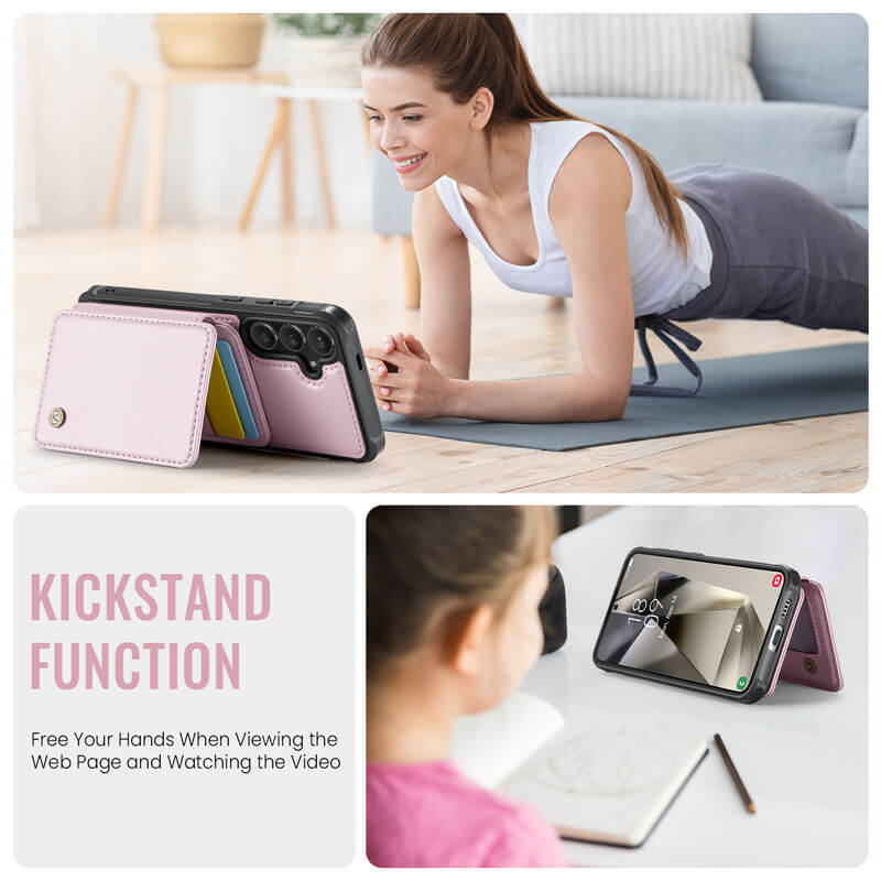 JEEHOOD Samsung Galaxy S24 Plus Magnetic 2-in-1 Wallet RFID-blocking Case