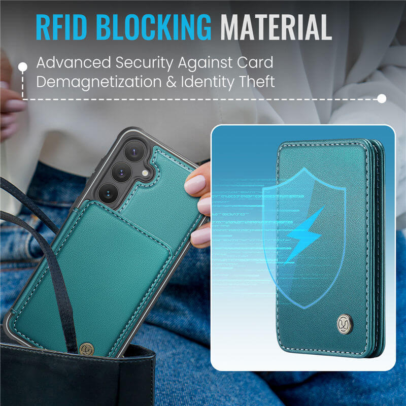 JEEHOOD Samsung Galaxy S24 Plus Magnetic 2-in-1 Wallet RFID-blocking Case