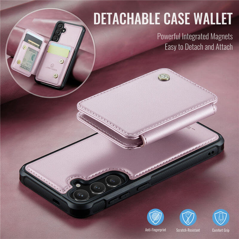 JEEHOOD Samsung Galaxy S24 Plus Magnetic 2-in-1 Wallet RFID-blocking Case