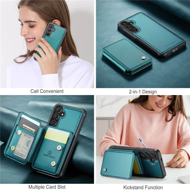 JEEHOOD Samsung Galaxy S26 Magnetic 2-in-1 Wallet RFID-blocking Case