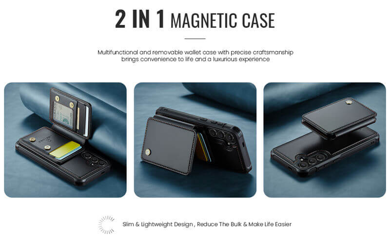 JEEHOOD Samsung Galaxy S25 Plus Magnetic 2-in-1 Wallet RFID-blocking Case