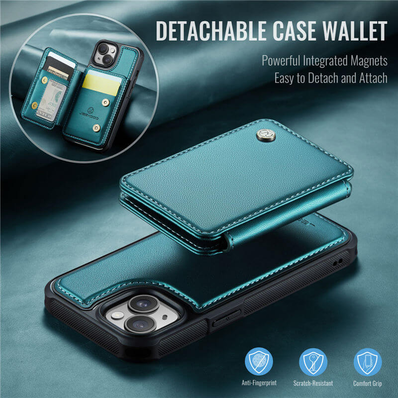 JEEHOOD iPhone 13 Magnetic 2-in-1 Wallet RFID-blocking Case