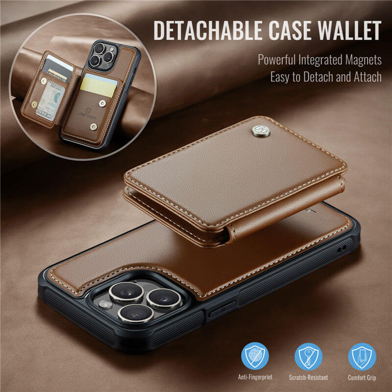 JEEHOOD iPhone 14 Pro Magnetic 2-in-1 Wallet RFID-blocking Case