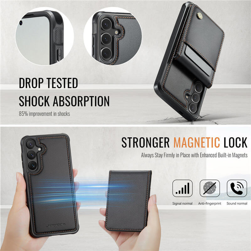 JEEHOOD Samsung Galaxy S23 Magnetic 2-in-1 Wallet Case