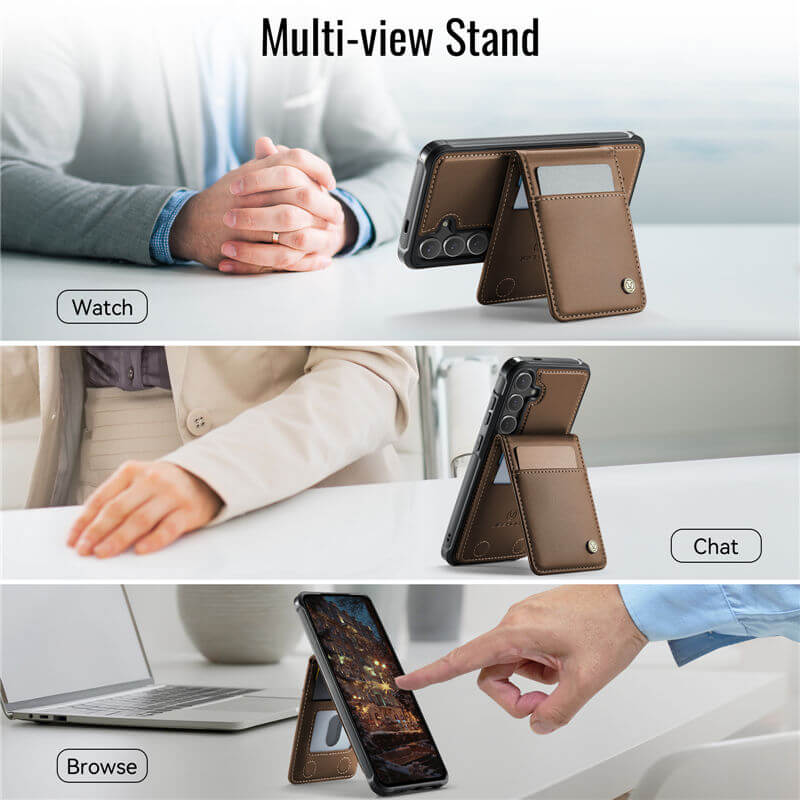 JEEHOOD Samsung Galaxy S24 FE Magnetic 2-in-1 Wallet Case