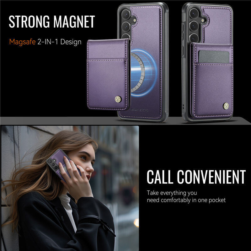 JEEHOOD Samsung Galaxy S23 Magnetic 2-in-1 Wallet Case