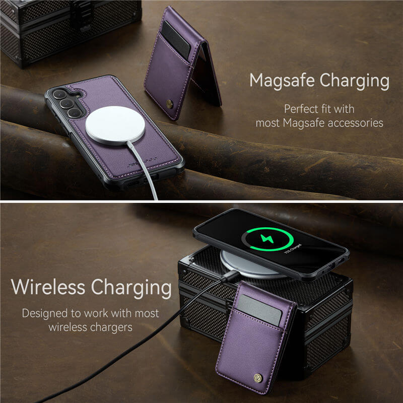 JEEHOOD Samsung Galaxy S25 Magnetic 2-in-1 Wallet Case