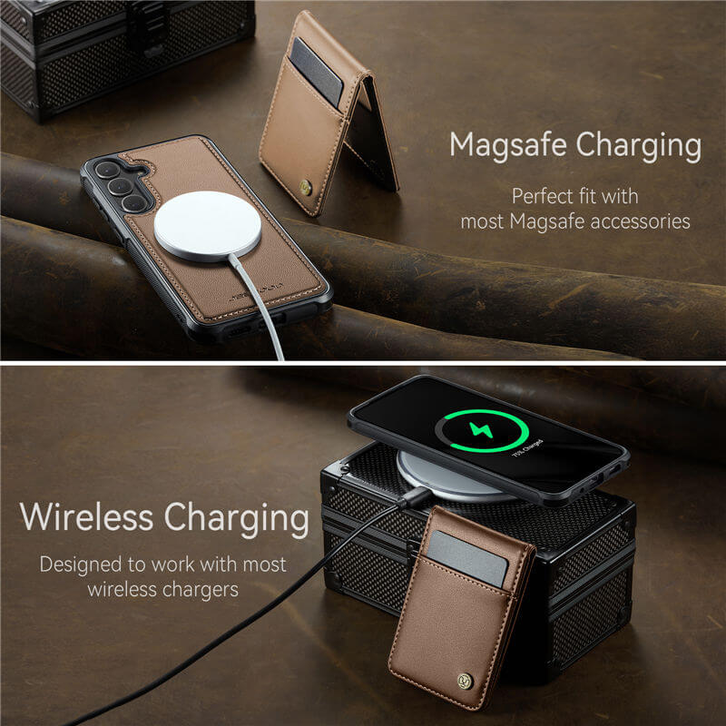 JEEHOOD Samsung Galaxy S25 Plus Magnetic 2-in-1 Wallet Case