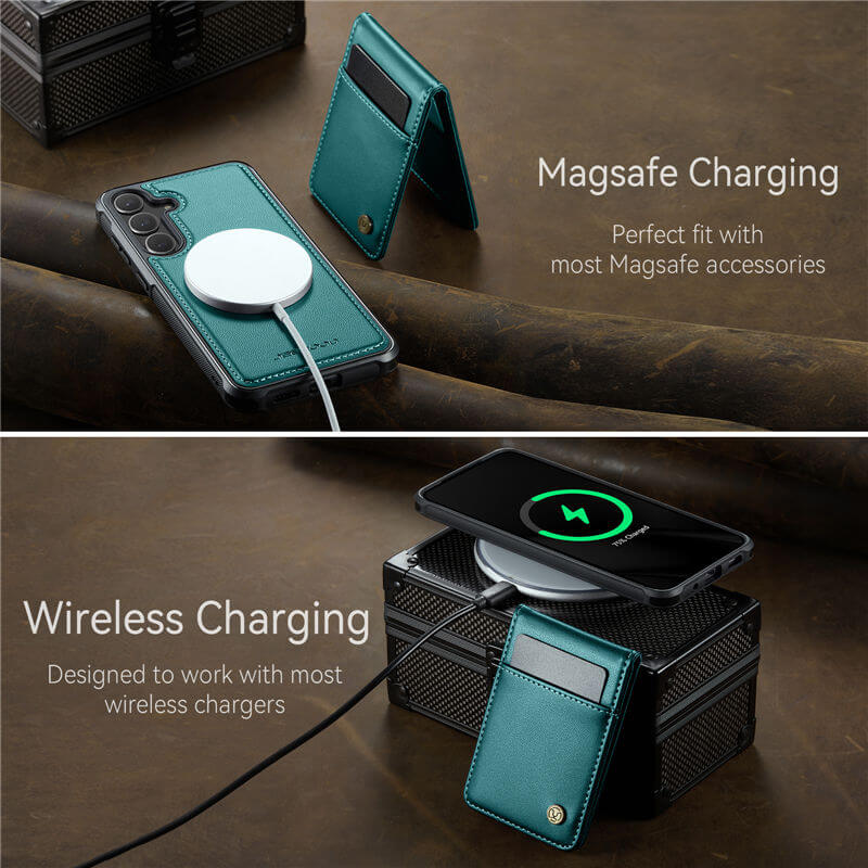 JEEHOOD Samsung Galaxy S24 FE Magnetic 2-in-1 Wallet Case