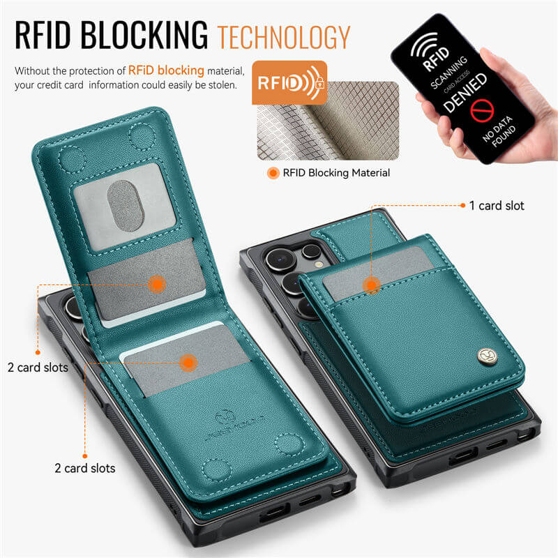 JEEHOOD Samsung Galaxy S24 Ultra Magnetic 2-in-1 Wallet Case