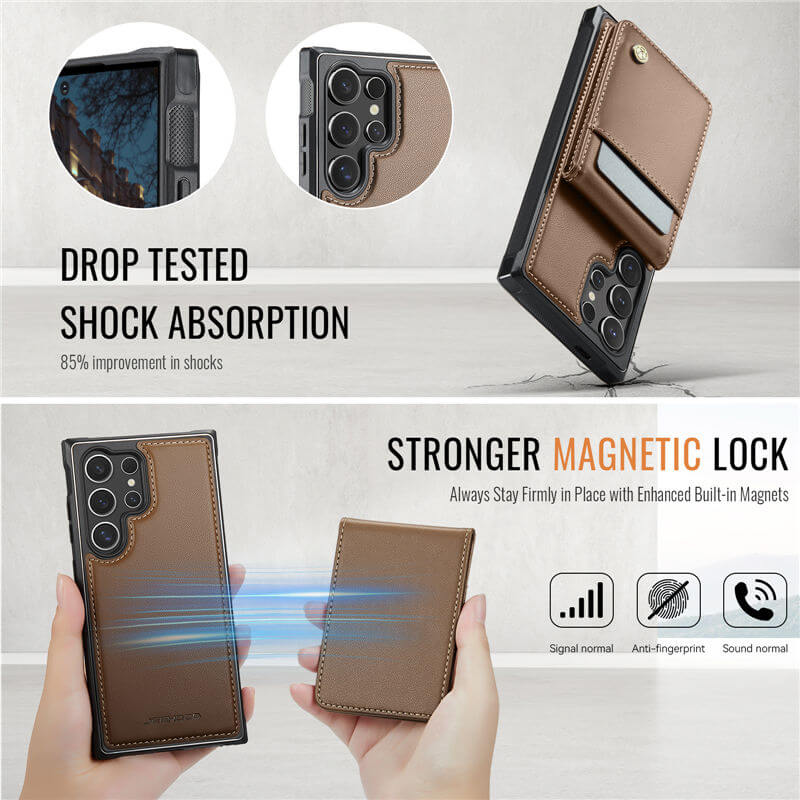 JEEHOOD Samsung Galaxy S24 Ultra Magnetic 2-in-1 Wallet Case