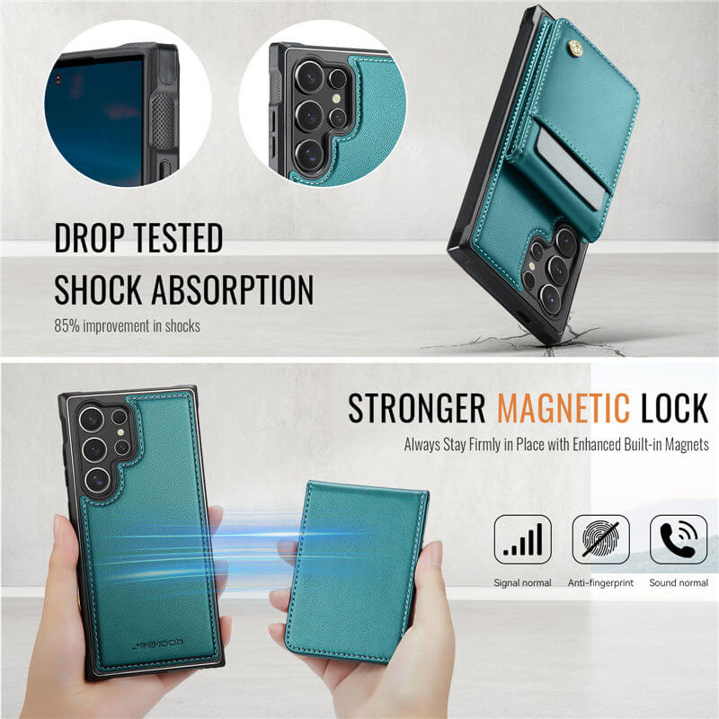 JEEHOOD Samsung Galaxy S25 Ultra Magnetic 2-in-1 Wallet Case