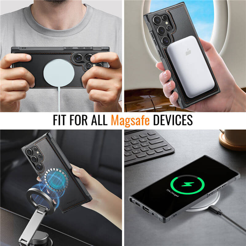 JEEHOOD Samsung Galaxy S24 Ultra Magnetic 2-in-1 Wallet Case