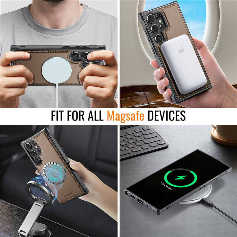 JEEHOOD Samsung Galaxy S25 Ultra Magnetic 2-in-1 Wallet Case