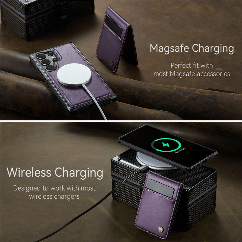 JEEHOOD Samsung Galaxy S24 Ultra Magnetic 2-in-1 Wallet Case