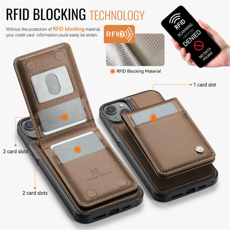 JEEHOOD iPhone 14 Magnetic 2-in-1 Wallet Case