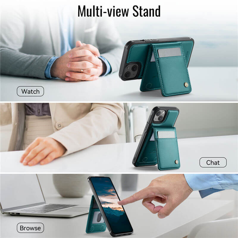 JEEHOOD iPhone 14 Magnetic 2-in-1 Wallet Case