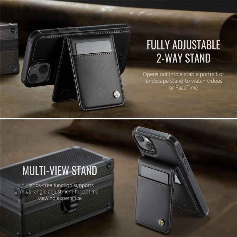 JEEHOOD iPhone 15 Plus Magnetic 2-in-1 Wallet Case – Detachable