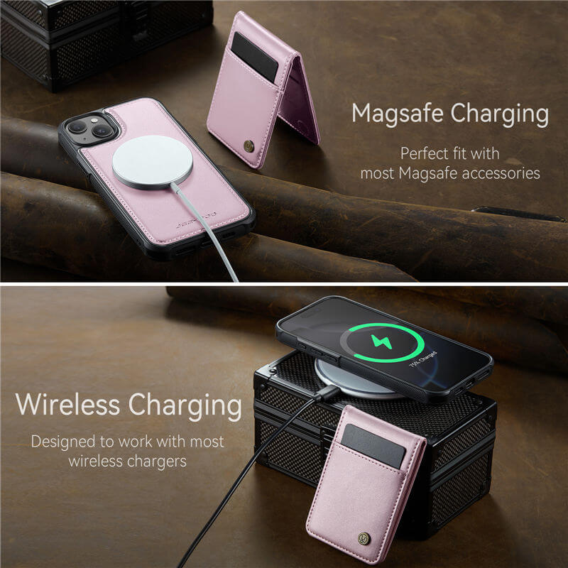 JEEHOOD iPhone 14 Magnetic 2-in-1 Wallet Case