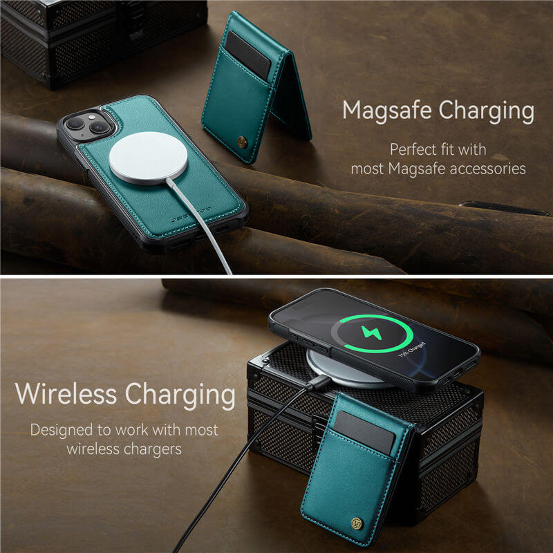 JEEHOOD iPhone 14 Plus Magnetic 2-in-1 Wallet Case