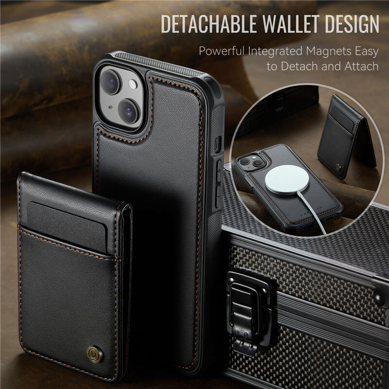 JEEHOOD iPhone 14 Magnetic 2-in-1 Wallet Case