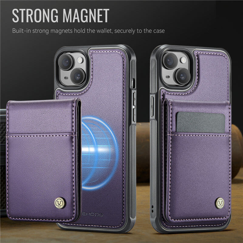 JEEHOOD iPhone 14 Plus Magnetic 2-in-1 Wallet Case