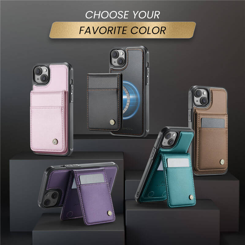 JEEHOOD iPhone 15 Plus Magnetic 2-in-1 Wallet Case – Detachable