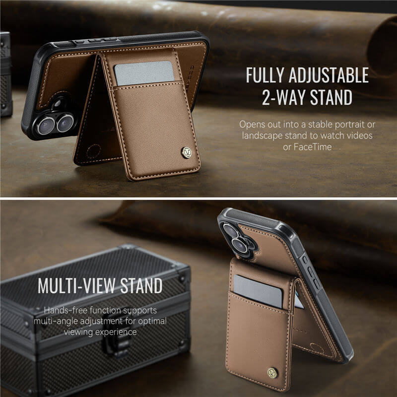 JEEHOOD iPhone 16 Magnetic 2-in-1 Wallet Case