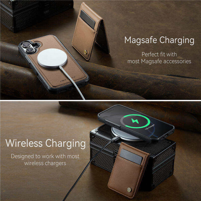 JEEHOOD iPhone 17 Magnetic 2-in-1 Wallet Case