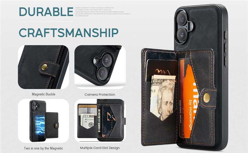 JEEHOOD iPhone 17 Wallet Case