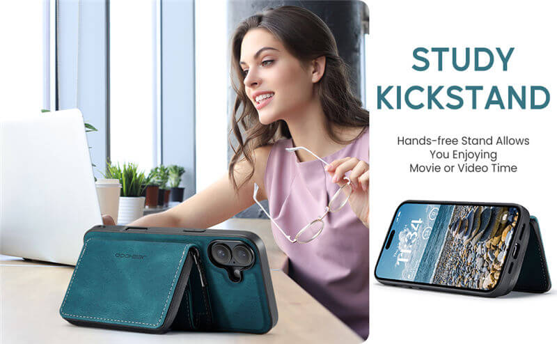 JEEHOOD iPhone 17 Wallet Case