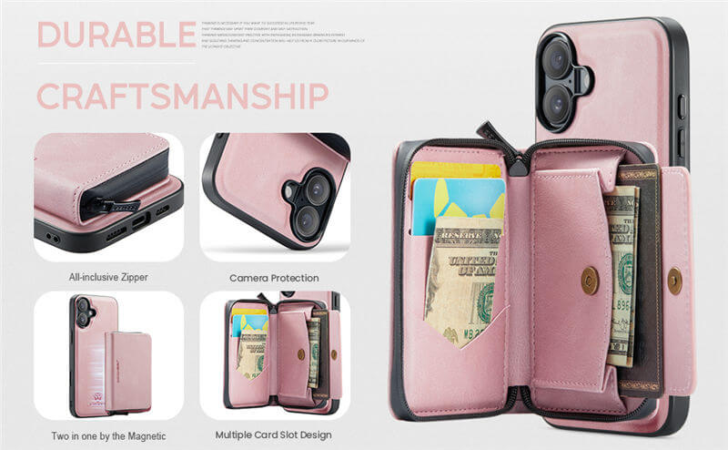 JEEHOOD iPhone 17 Wallet Case