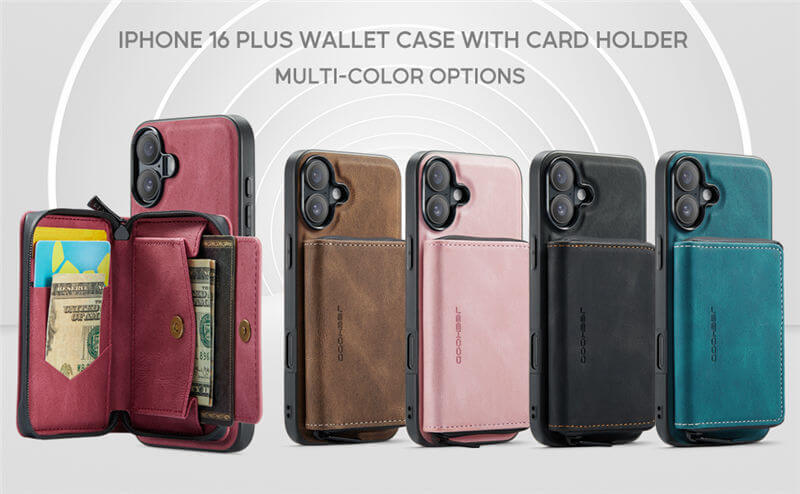 JEEHOOD iPhone 17 Wallet Case