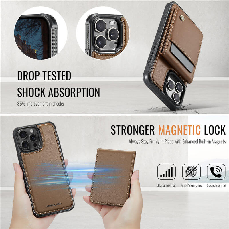 JEEHOOD iPhone 13 Pro Magnetic 2-in-1 Wallet Case
