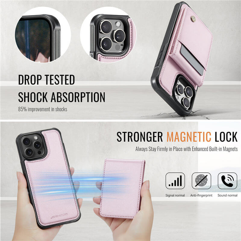 JEEHOOD iPhone 13 Pro Max Magnetic 2-in-1 Wallet Case