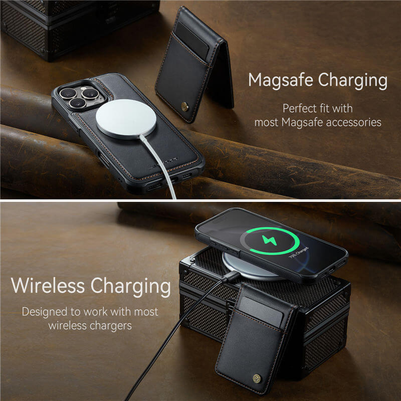 JEEHOOD iPhone 14 Pro Max Magnetic 2-in-1 Wallet Case