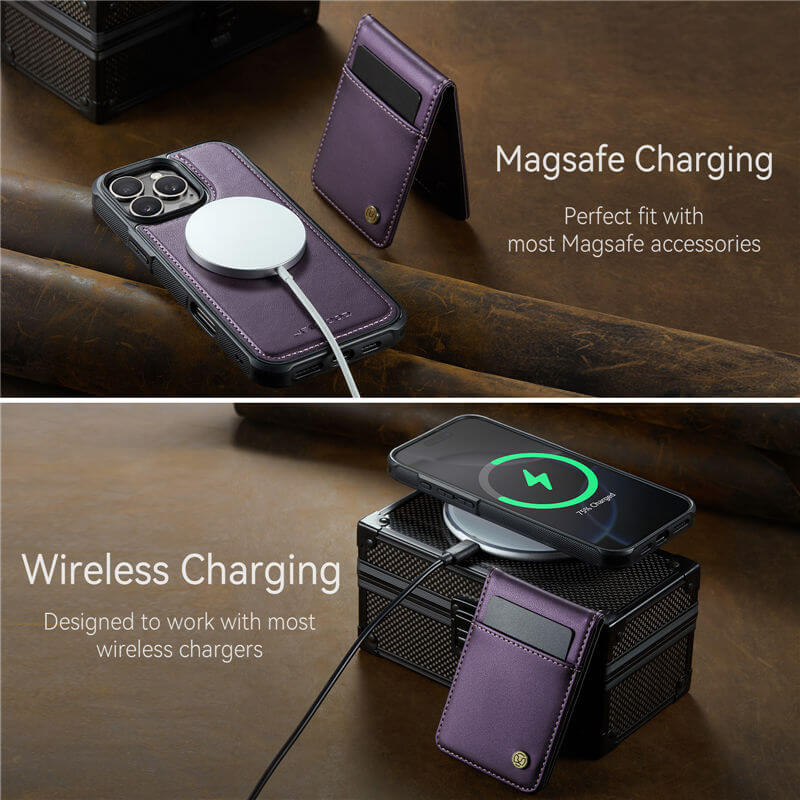 JEEHOOD iPhone 15 Pro Max Magnetic 2-in-1 Wallet Case