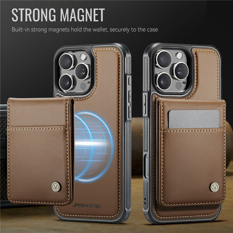 JEEHOOD iPhone 16 Pro Max Magnetic 2-in-1 Wallet Case