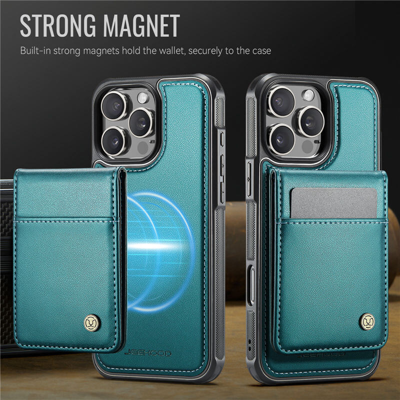 JEEHOOD iPhone 16 Pro Magnetic 2-in-1 Wallet Case