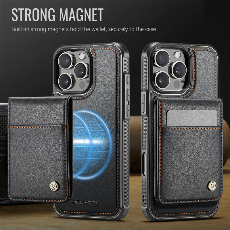JEEHOOD iPhone 15 Pro Max Magnetic 2-in-1 Wallet Case