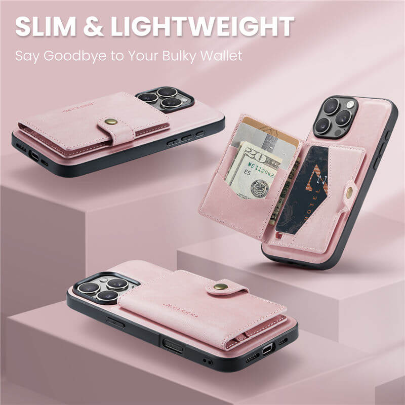 JEEHOOD iPhone 16 Pro Max 2-in-1 Magnetic Wallet Case