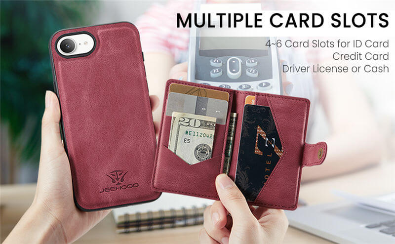 JEEHOOD iPhone 16e Wallet Case